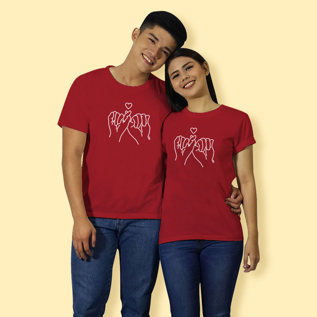 red couple shirts