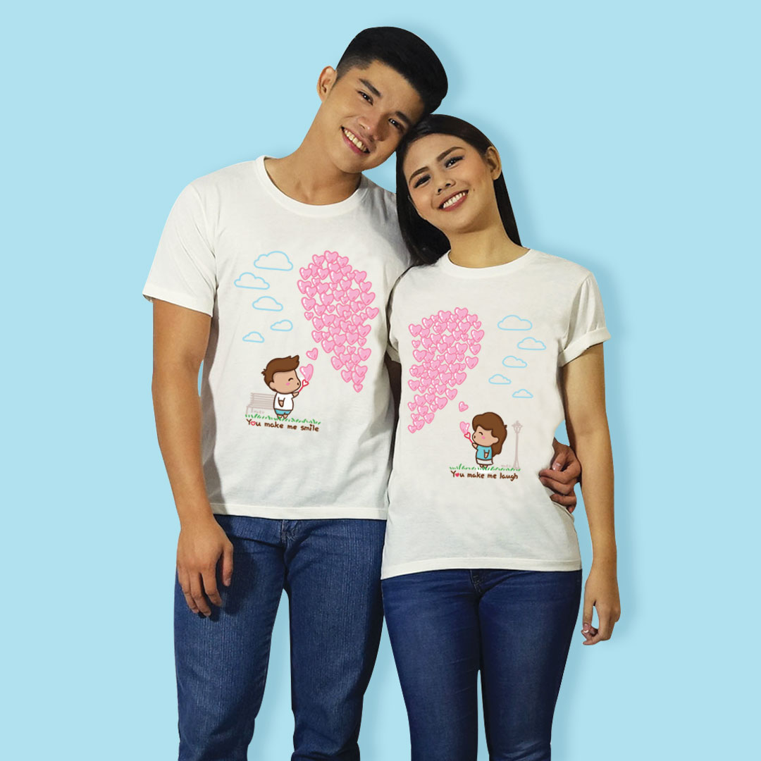 Heart Bubble (Cream) Couple Shirt – Me&U