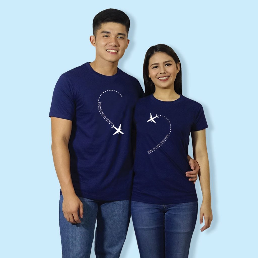 001_Distance (Navy Blue) Couple Shirt – Me&U